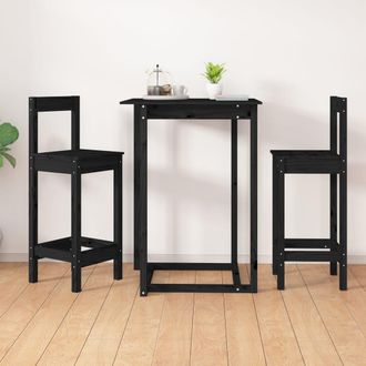 vidaXL Taburetes Altos 2 Uds Madera Maciza Pino Negro 40x41,5x112 Cm Vidaxl