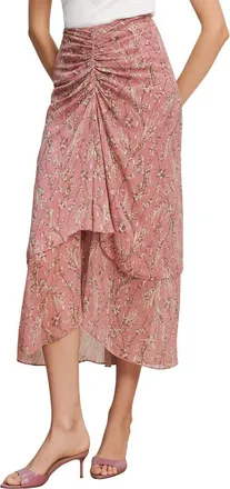 Veronica Beard Sira Metallic Thread Midi Skirt in Orchid Haze Multi at Nordstrom, Size 14