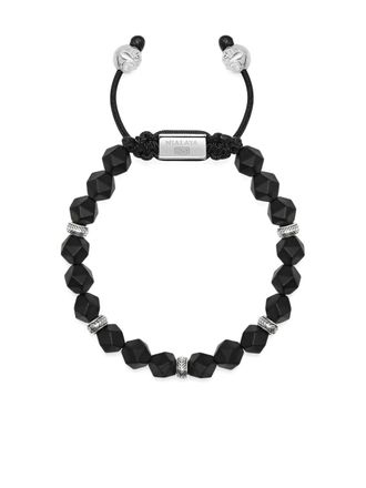 Nialaya beaded bracelet - men - Onyx/Sterling Silver - M