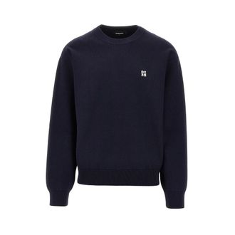 Dsquared2 Metal D2 Upside Down Knit Pullover - Heren - Sweatshirts & Hoodies - Blauw - Maat: XL Zijde