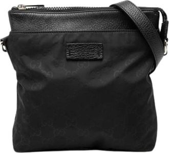 Gucci Pre-owned Vintage Nylon Crossbody Bag - Dames - Vintage Schoudertas - Zwart - ONE Size - Nylon - Vintage
