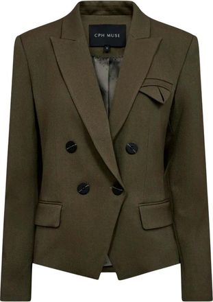 Copenhagen Muse Cmtailor Blazer - Dames - Blazers - Groen - L - Leer - Jassen