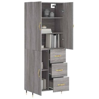 Berkfield Home Highboard Grey Sonoma 69.5x34x180 cm Engineered Wood