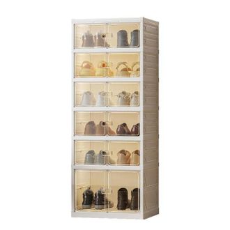 OEM Mueble Para Zapatos - Sevencomfort - Sevencomfort - Plegable Sin Ensamblaje - 6 Estantes (12 P.) - Puerta Magn&eacute;tica