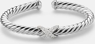 David Yurman Cable Flex 925 sterling silver bracelet with diamonds