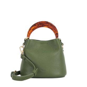 Dune London Womens Accessories Dharla - Resin Handle Mini Tote - Green Leather - One Size