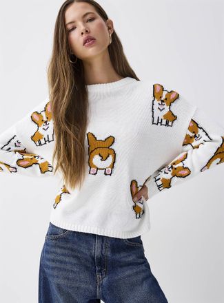 Twik Womens Picture jacquard sweater