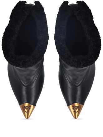 Pinko Stivali con logo 90mm - Nero