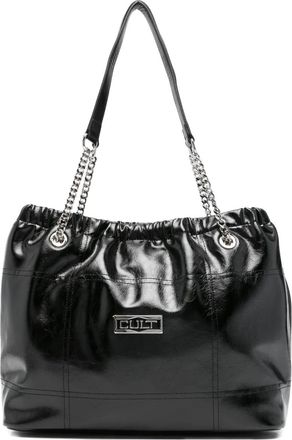 Cult leather tote bag - Black