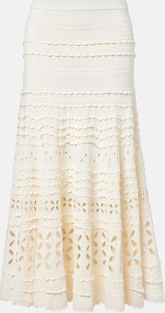 Ulla Johnson Falda midi Annisa de bordado ingl&eacute;s