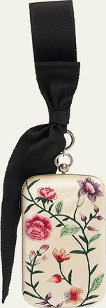Givenchy Floral-Embroidered Wristlet Clutch Bag in Satin