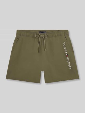 Tommy Hilfiger Badehose mit Label Print in Oliv, Gr&ouml;&szlig;e XXL