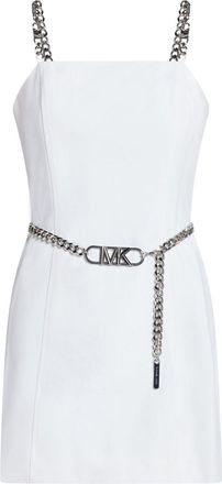 Michael Kors stretch-crepe belted mini dress - women - Elastane/Recycled Polyester/Polyester/Polyester - 0 - White