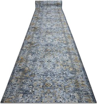 RugsX Alfombra De Pasillo Con Refuerzo De Goma Lotus Nomad 29671 Ornamento Gris Lavable 120cm Grey 120x330 Cm
