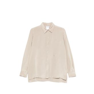 Max Mara Geranio Embroidered-logo Silk Shirt