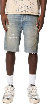 Purple High Summer Ripped Cutoff Denim Shorts in Mid Indigo at Nordstrom, Size 29