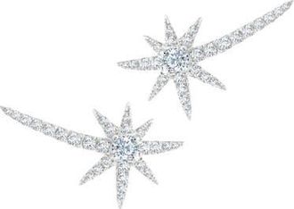 Graziela White Shooting Starburst Earrings in White Gold at Nordstrom