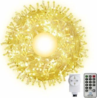 OEM [nunca Usado] Guirnalda De Luces Navide&ntilde;as De 100 M Para Exterior, Larga, Para Interiores Y Halloween, Con Mando A Distancia, Ideal Para &Aacute;rbol De Navi