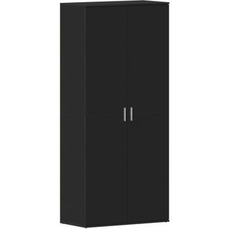 vidaXL Vidaxl - Shoe Cabinet with Door Black 80 x 39 x 180 cm Engineered wood