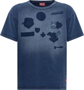 Diesel Tops, Heren, Blauw, XS, Katoen, T-Nox T-shirt