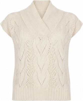 D.exterior V-neck Jumper - Dames - V-hals truien - Wit - M - Truien & Vesten