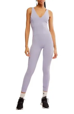 Free People FP Movement Never Better Strappy Back Jumpsuit in Platinum at Nordstrom Rack, Size X-Small