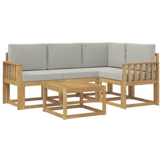 vidaXL Conjunto De Sof&aacute;s De Exterior 5 Pcs Blanco Y Gris Claro Vidaxl