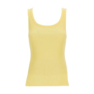 Jacquemus Sleeveless Tops, female, Yellow, Size: M Rond Carr&eacute; Tank Top