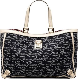 Gucci Pre-owned Gucci 85th Anniversary Canvas Logo Abbey D Ring Tote Ladies 141472 205141