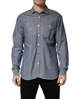 Aglini Slim Fit Colla Long Sleeve Mens Shirt (Pre-Owned)