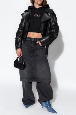 Diesel Sweatshirt With F-SLIMMY-HOOD-OD Logo, Womens, Black
