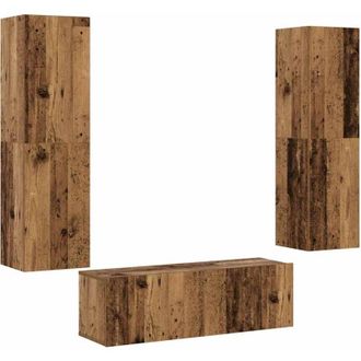 vidaXL Muebles De Tv De Pared 3 Uds Madera Vieja Madera De Ingenier&iacute;a Vidaxl