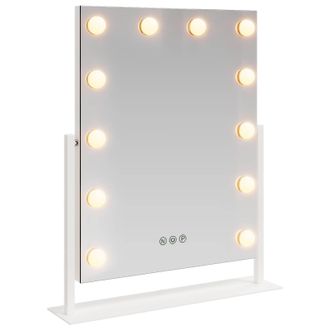 vidaXL Espejo Led Para Tocador Blanco 44 X 10 X 53 Cm Vidrio Y Acero Vidaxl
