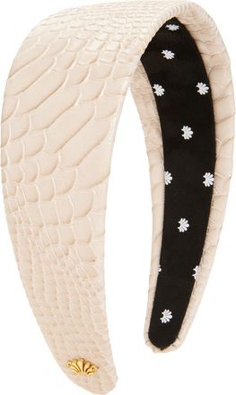 Lele Sadoughi Brigitte Faux Croc Headband in Bisque at Nordstrom