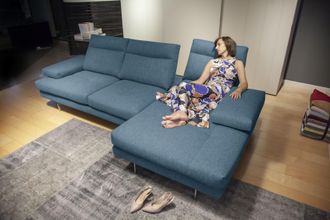 CALIA ITALIA Ecksofa »Toby Wing, L-Form, Designsofa mit sensationellem Sitzkomfort« inklusive Sitztiefenverstellung, Füsse in chrom glänzend