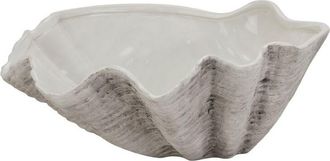 Hill Interiors Hill Interiors - Large Ceramic Adele Shell Bowl - Ceramic - L40 x W40 x H16 cm - White