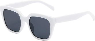 Generic Square Large Frame Sunglasses Trendy Men And Women Polarized Vacation Photo Shooting Sun Glasses(White)