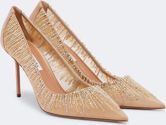 Aquazzura Salones Soft Sky de tul y sat&eacute;n adornados