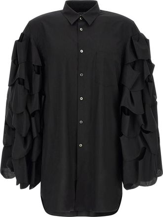 Comme Des Gar&ccedil;ons Black Draped Sleeve Shirt