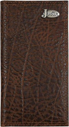Justin Mens Leather Wallet In Distressed Brown