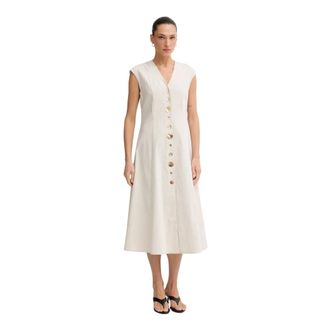 Joseph Ribkoff Kleedjes, Dames, Beige, M, Midi Jurk met A-lijn Pasvorm