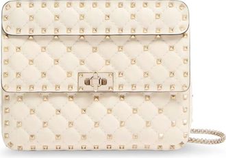 Valentino Garavani Medium Nappa Rockstud Spike Bag - Dames - Clutches - Beige - ONE Size - Leer - Tassen