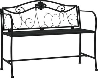 vidaXL Banco de jardín de dos plazas 104 cm acero negro Vidaxl