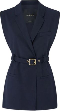Pinko Nuraqus Vest - Dames - Bodywarmers - Blauw - M - Wol - Jassen