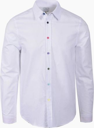 Paul Smith Mens PAUL SMITH LS TAILORED FIT SHIRT WHITE - Size: 38