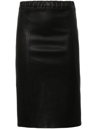 Arma leather midi skirt - Black