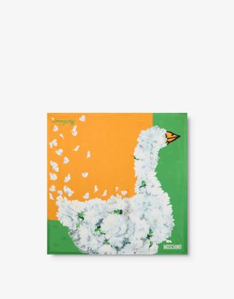 Moschino Goose silk scarf - Yellow