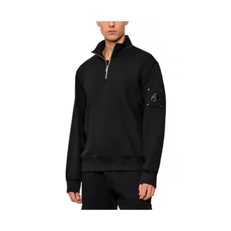 Moose Knuckles Hoodies & sweatvesten, Heren, Zwart, M, Katoen, Hartsfield 1/4 Zip Sweatshirt