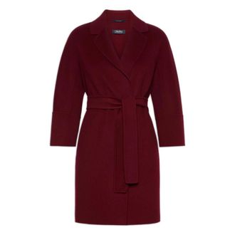 Max Mara Abrigo de lana con cintur&oacute;n - Coats - Mujer - Rojo - 2XS