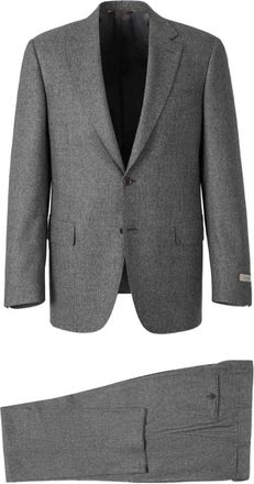 Canali notched-lapel single-breasted suit - Grey